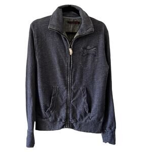 Levi Strauss & Co Mens Blue Denim Knit Jacket Size Small Zipper Front